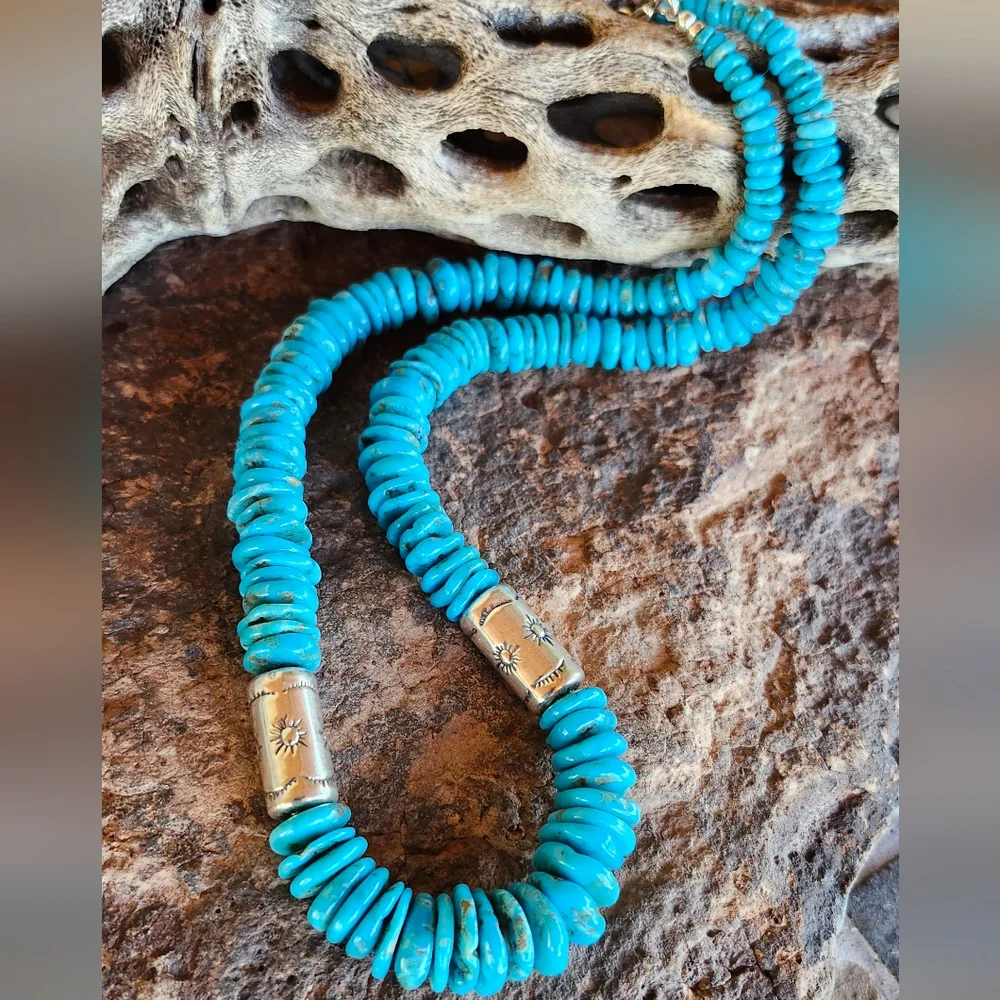 Sterling Silver Genuine Turquoise Necklace - Picture 17 of 17